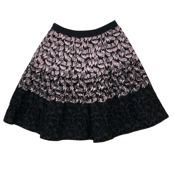 Red Valentino Skirt 38 US/4 Pink Black Abstract Knee Length Quiet Luxury Party - Picture 1 of 11